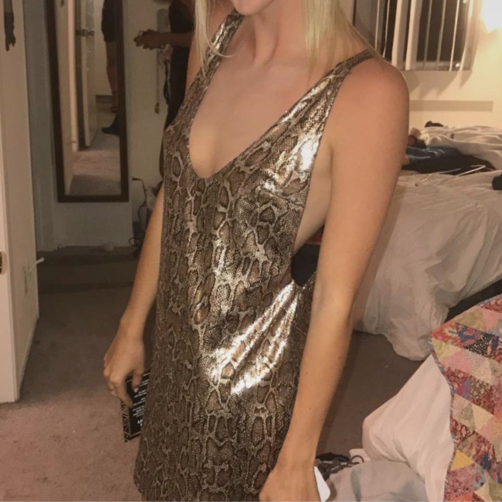 Nasty Gal Animal Print Sequin Dress